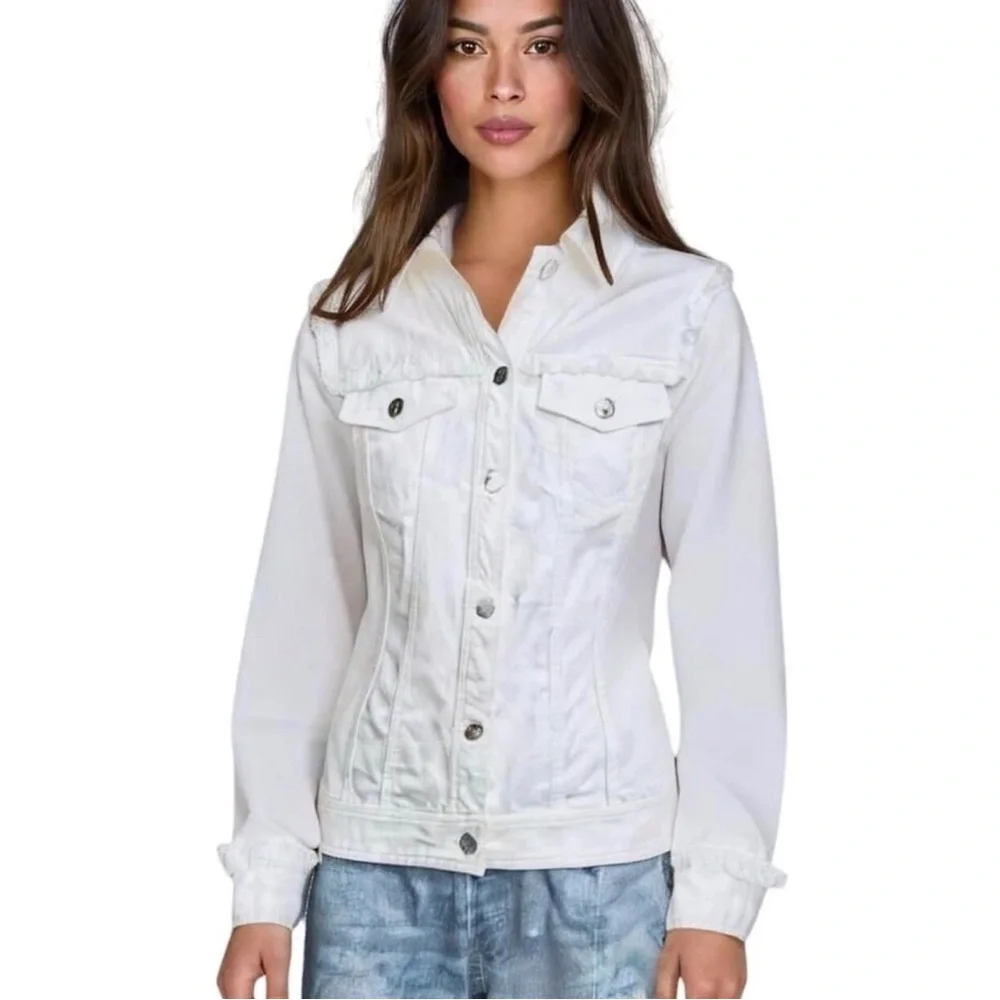 Trina Turk White Denim Jean Jacket - Picture 11 of 11